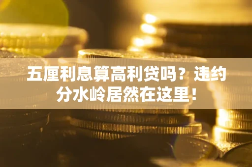 武汉五厘利息算高利贷吗？违约分水岭居然在这里！