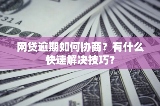 武汉网贷逾期如何协商？有什么快速解决技巧？