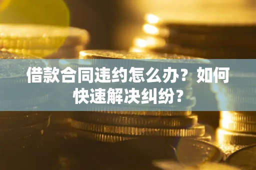 武汉借款合同违约怎么办？如何快速解决纠纷？