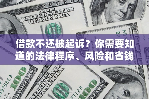 武汉借款不还被起诉？你需要知道的法律程序、风险和省钱技巧